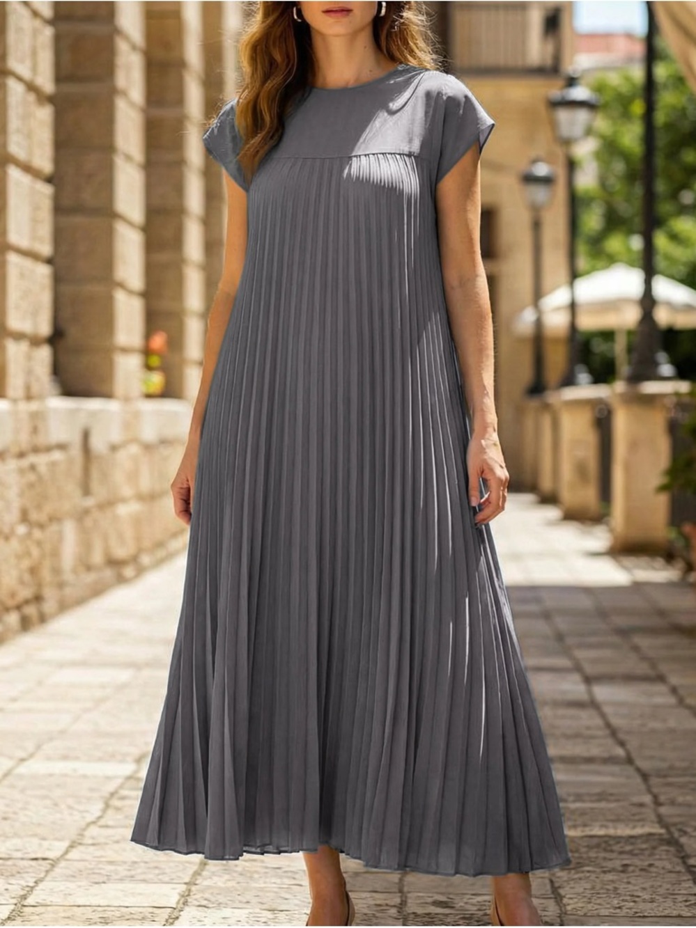 Pleated Midi Dress